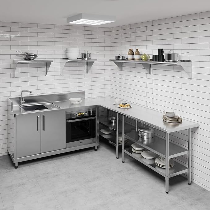 AmGood 72" Long X 12" Deep Stainless Steel Wall Shelf | NSF Certified | - Image 2