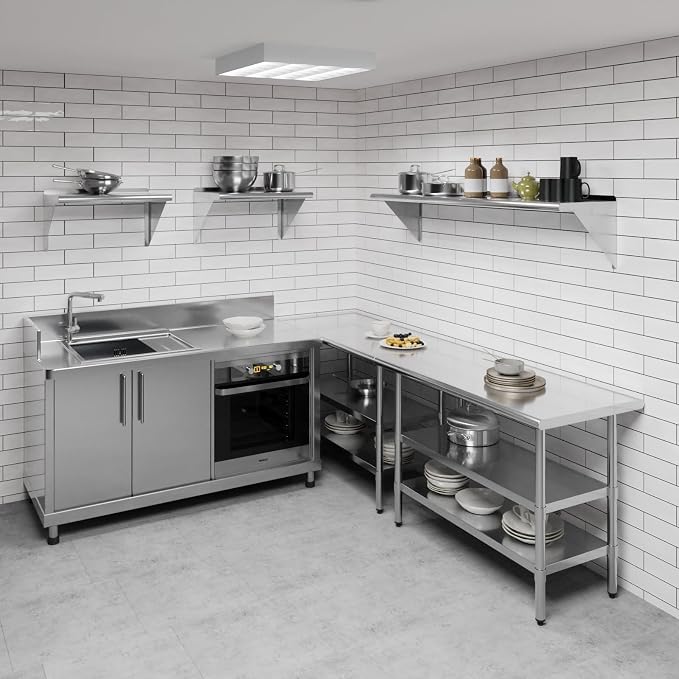 AmGood 60" Long X 14" Deep Stainless Steel Wall Shelf | NSF Certified | - Image 2