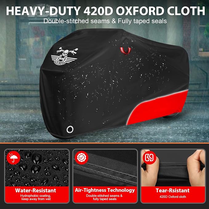 Motorcycle Cover Waterproof Outdoor Storage - Image 4