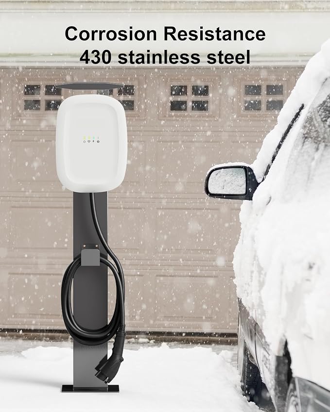 EV Charger Pedestal, Outdoor Electric Vehicle Charger Stand, Freestanding - Image 4