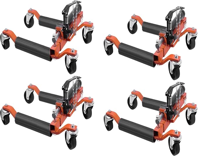 4 Pcs Car Wheel Dolly with Hydraulic Tire Jack, 1500LBS Capacity Trailer Dolly by GarveeTech