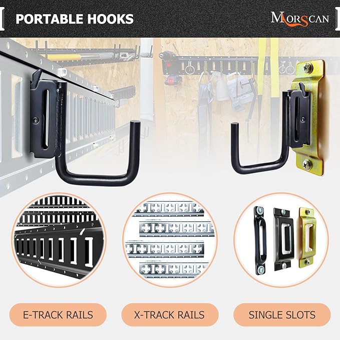 10 Pack 2" E Track J Hooks Heavy Duty Black Steel E-Track Tie Down Accessories - Image 4