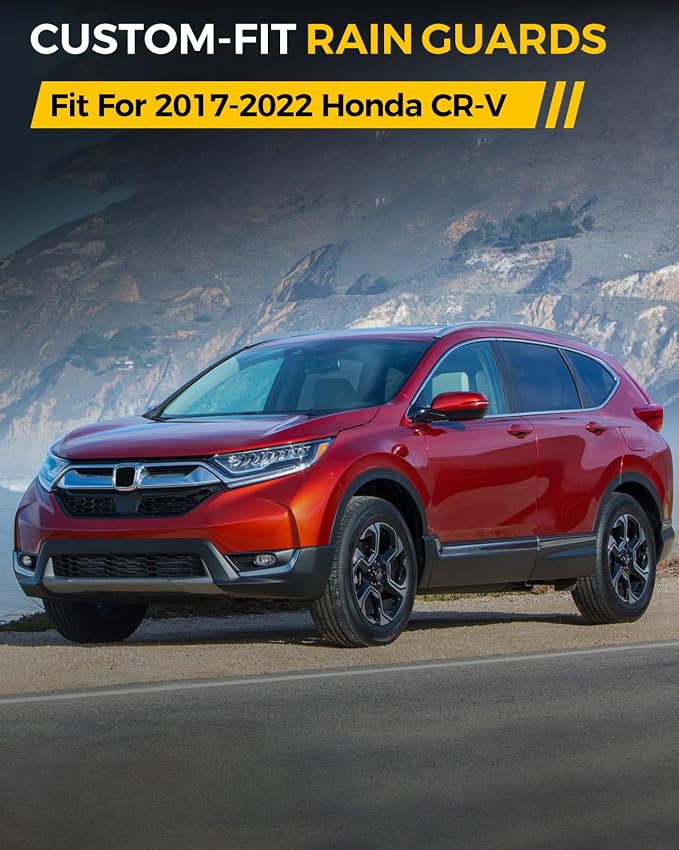 Rain Guards for Car Windows, Tape-On Window Visors Rain Guards Fit for Honda - Image 2