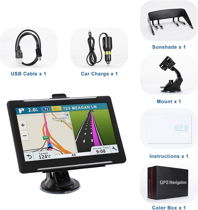 GPS Navigator for Car Truck RV, Latest 2025 Map 7 inch Touch Screen Car GPS - Image 7