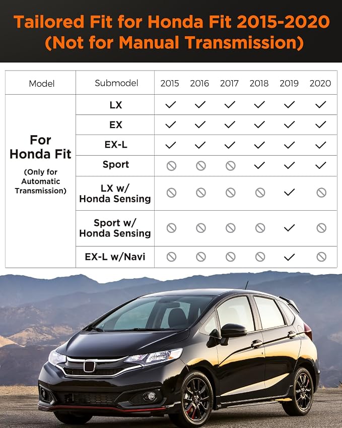 Car Floor Mats for Honda Fit : 2015-2020 Cargo Trunk Liner, Accessories All - Image 3