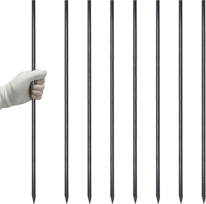 VVOKGO RebarStakes 36 Inch Ground Rebar Stakes, Heavy Duty Hook Ground Anchors by VVOKGO