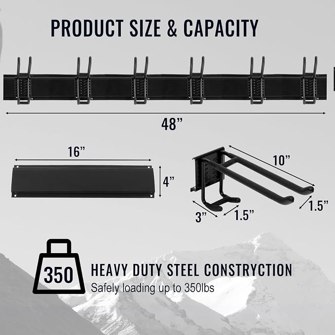 Wall Mount Tool Storage Rack, Heavy Duty Garage Storage Tool Organizer - Image 4