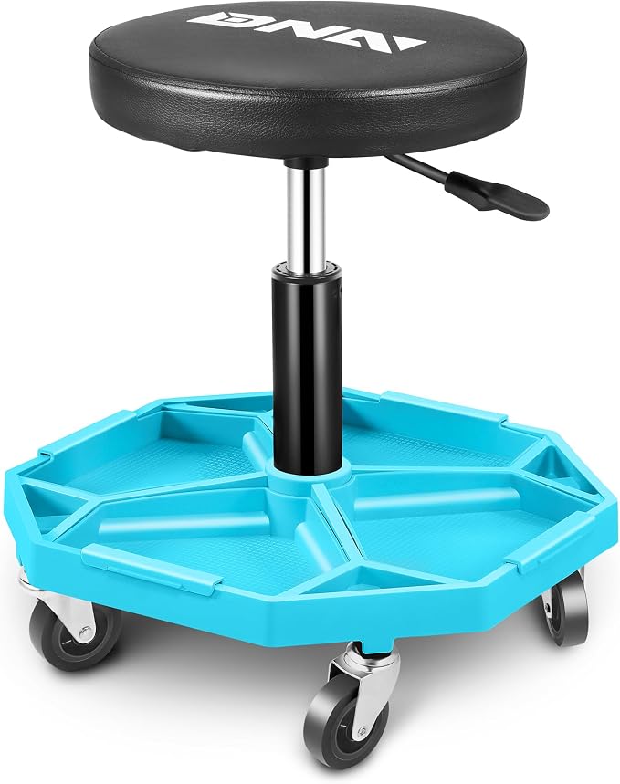 DNA MOTORING Adjustable Height Pneumatic Garage Seat Rolling Mechanic Stool by DNAMOTORING-Tools