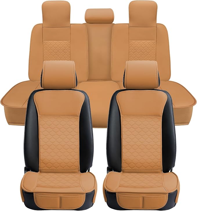 Elantrip Car Seat Cover Full Set Leather Car Seat Protector Universal fit by Elantrip