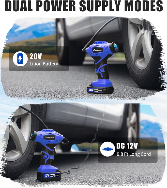 AVID POWER Cordless Tire Inflator Portable Air Compressor, 20V Rechargeable - Image 5