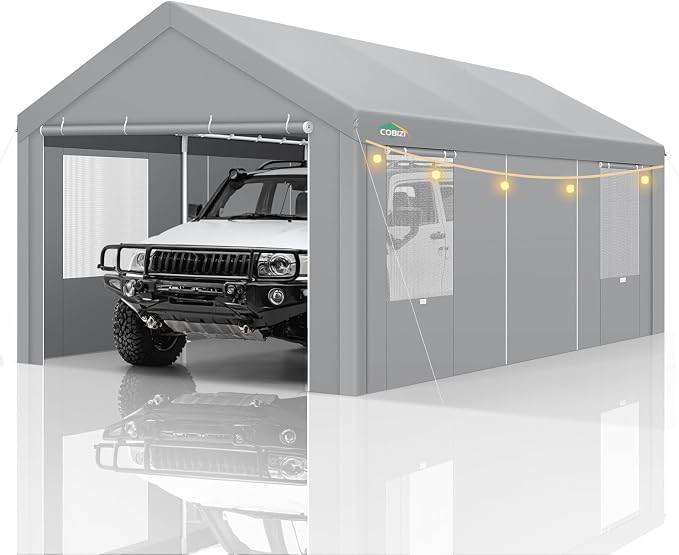 COBIZI Carport Canopy 12x20 Heavy Duty Portable Garage by COBIZI