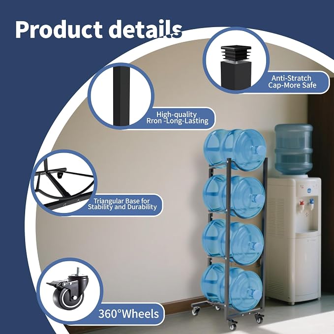 5 Gallon Water Bottle Holder: 4 Tier 5gal Water Jug Storage Rack - Image 5