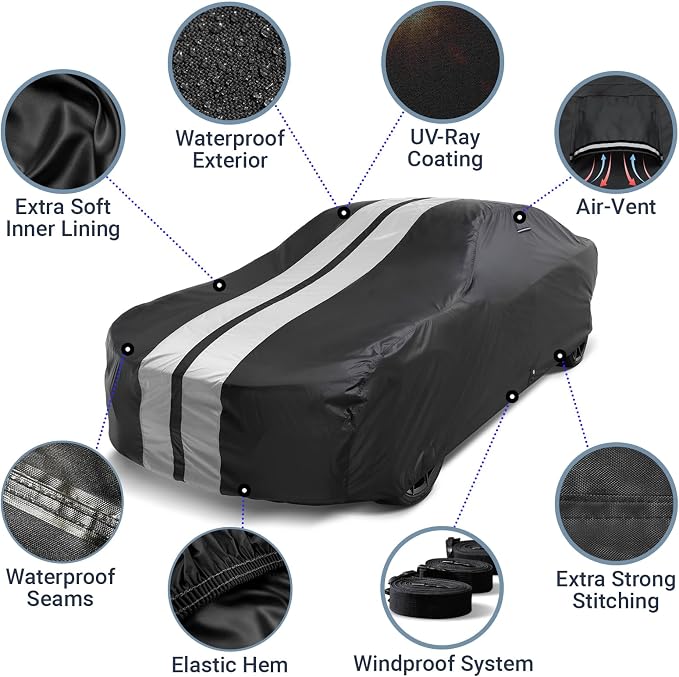 iCarCover Custom Car Cover for Chevy Malibu Wagon Waterproof All Weather Rain - Image 4