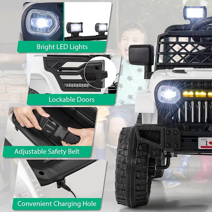 Costzon Kids Ride On Truck, 12V Battery Powered Electric Vehicles w/Remote - Image 5