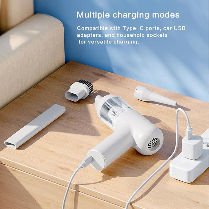 Car Vacuum Portable Handheld Vacuum Cordless Mini Cleaner Type-C Charge - Image 2