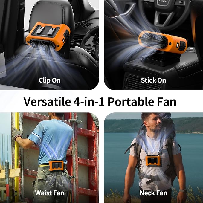 Socool Portable Car Fan - 14500mAh Rechargeable Battery Opearated - Image 6