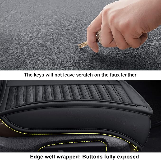 LINGVIDO Car Seat Covers, Breathable and Waterproof Faux Leather Automotive - Image 7