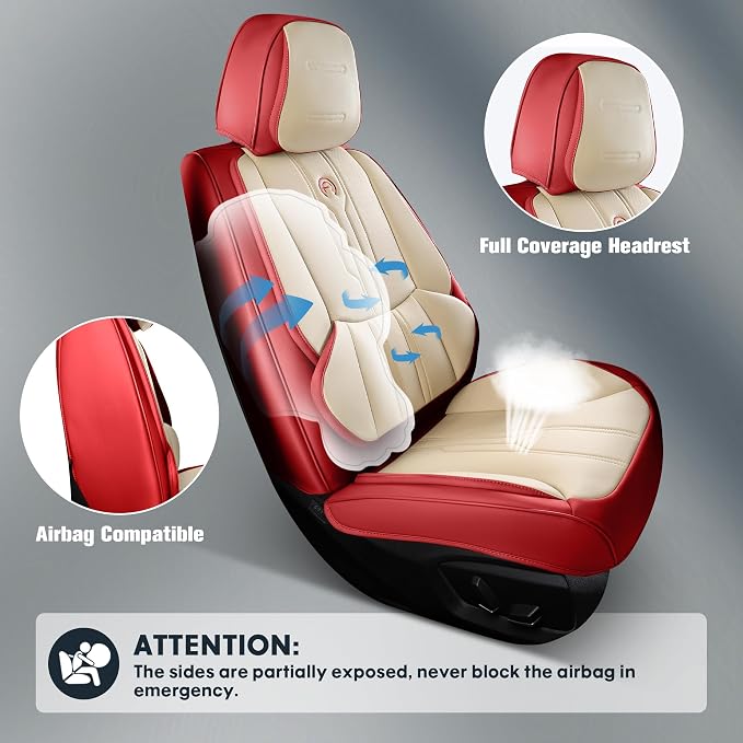 AOOG Car Seat Covers Full Set, Leather Seat Covers - Image 6