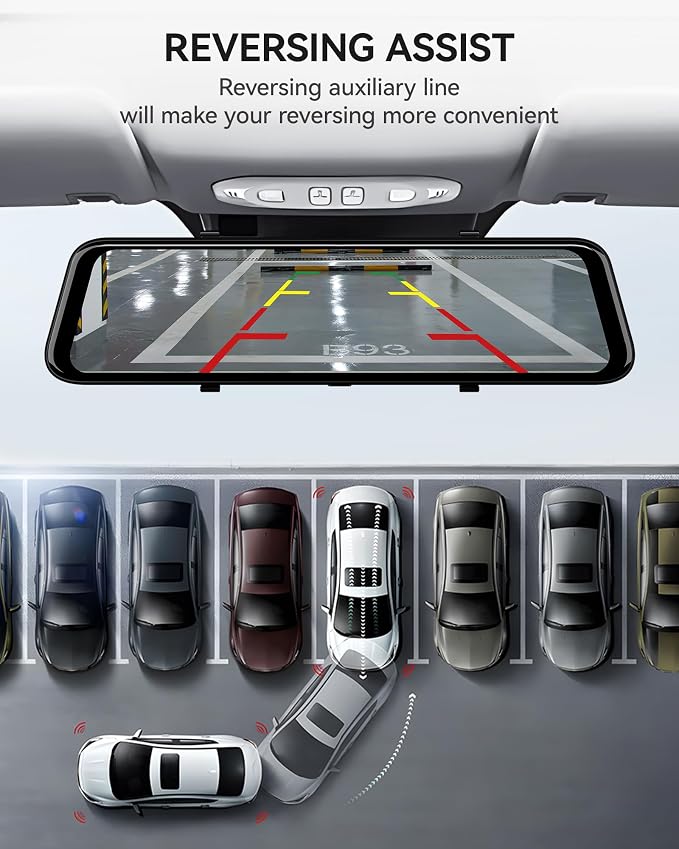 WOLFBOX G900 Rear View Mirror Camera, Mirror Dash Cam 4K Front and 2.5K Rear - Image 8