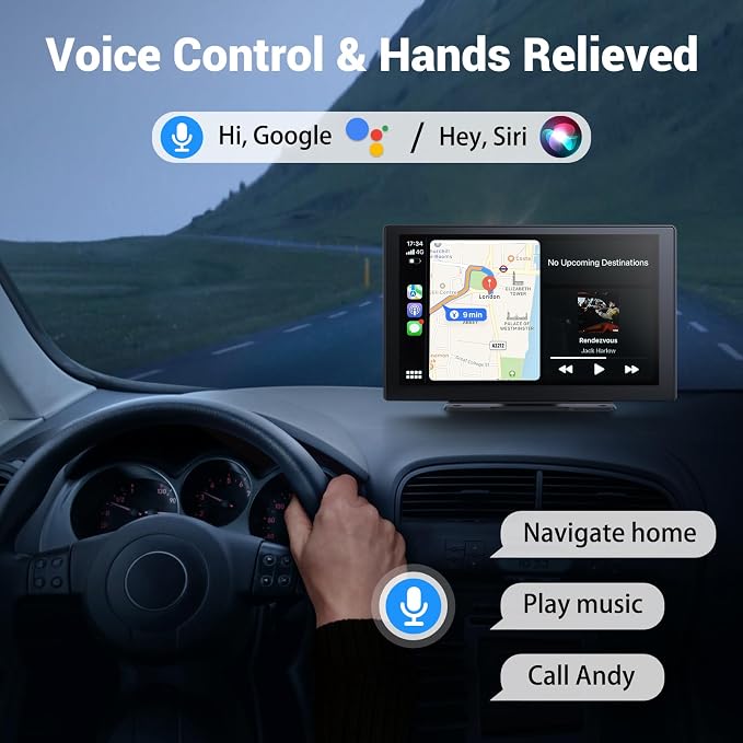 Wireless Apple Carplay Screen for Car 4K Dash Cam, - Image 3