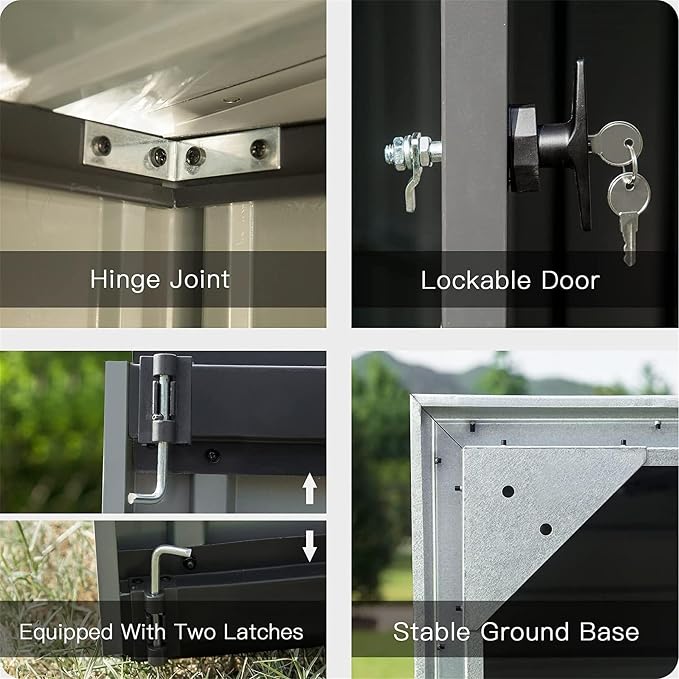 IKERY Galvanized Steel Garden Shed - Image 5