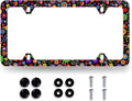 Abstract Flowers License Plate Frame Bright Colorful Art Floral License Plate by RNKATIH