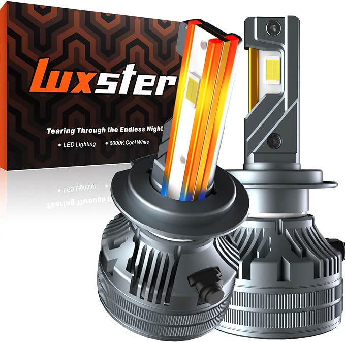 LUXSTER | Punisher H7 LED Bulbs, 40000LM Ultra Bright, Triple Copper Pipes by Luxster