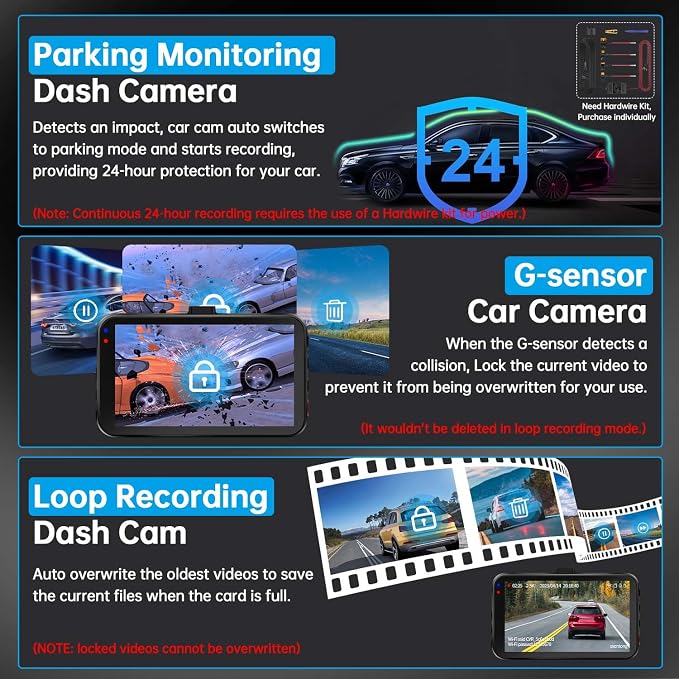 Dash Cam Front and Rear, Dash Camera - Image 6