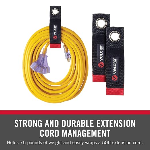 VELCRO Brand Heavy Duty Extension Cord Holder Organizer | Holds 75 Pounds - Image 2
