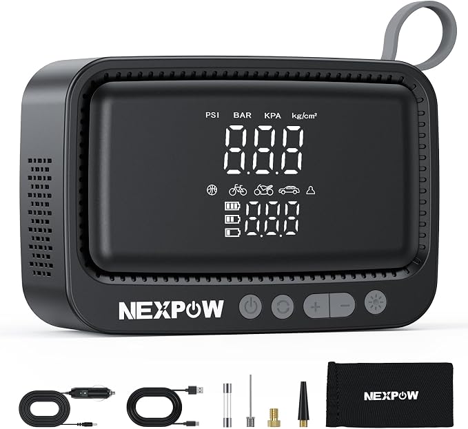 NEXPOW Tire Inflator Portable Air Compressor, 150 PSI Cordless Air Pump by NEXPOW