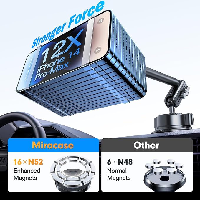 isuke for MagSafe Car Mount, Aluminum Alloy Magnetic Phone Holder for Car - Image 3