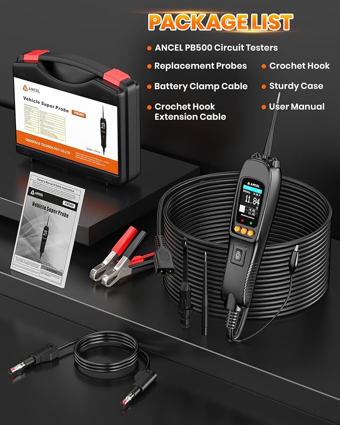 ANCEL PB500 Automotive Power Circuit Probe Tester Kit, 12/24V Car Electrical - Image 9