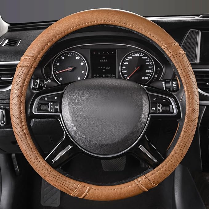 Car Pass Classical Leather Automotive Universal Steering Wheel Covers, - Image 2