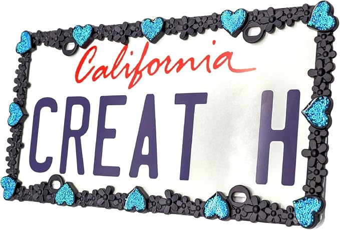 Creathome 3D Shining Daisy Heart License Plate Frame from Pure Zinc Alloy Metal - Image 3