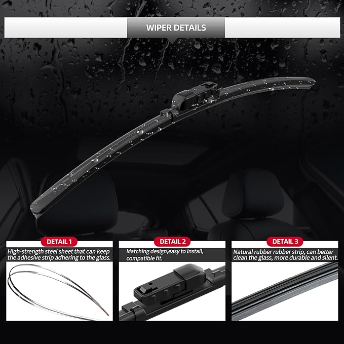 Replacement for BMW X6 2020-2026 Windshield Wiper Blades - Image 4