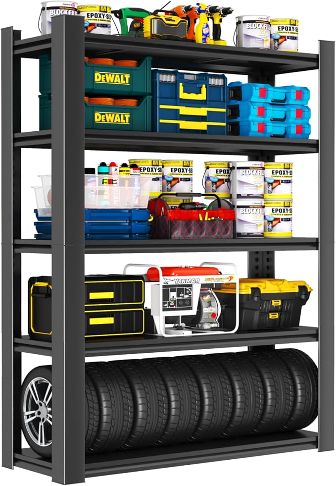 Metal Garage Shelving Unit, Heavy Duty 5-Tier Adjustable Storage Rack, Steel by Notmise