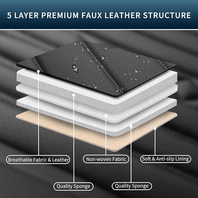 Car Seat Covers Full Set, Leather Seat Covers - Image 5