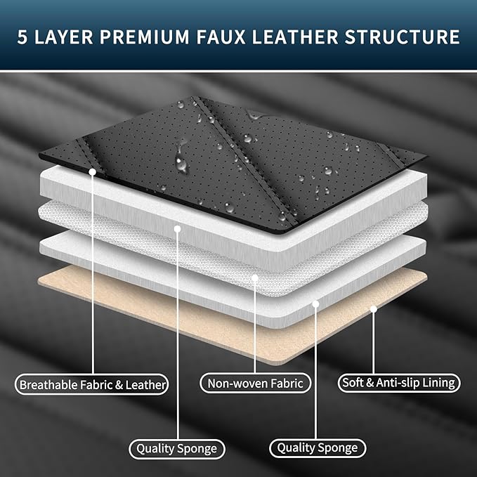 Car Seat Covers Full Set, Leather Seat Covers - Image 4