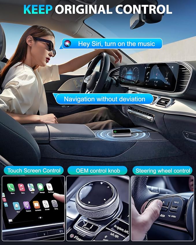 Wireless Carplay Adapter for iPhone, Converts Wired CarPlay to Wireless - Image 5
