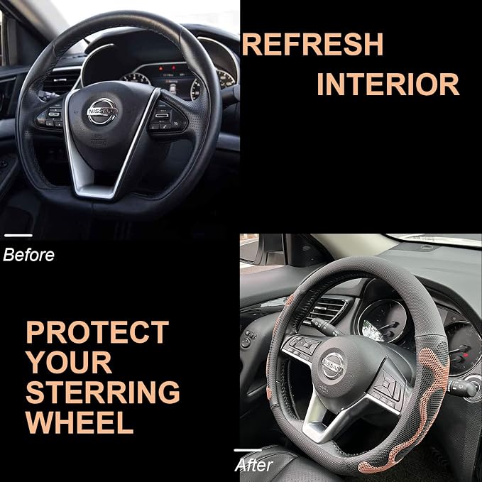 PINCTROT D Shaped Comfy Grip Steering Wheel Cover, Anti-Slip Design, Flat - Image 4