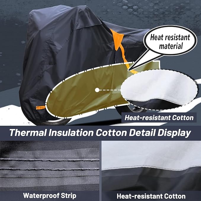 Motorcycle Cover, Waterproof Zipper Outdoor Cover - Image 5
