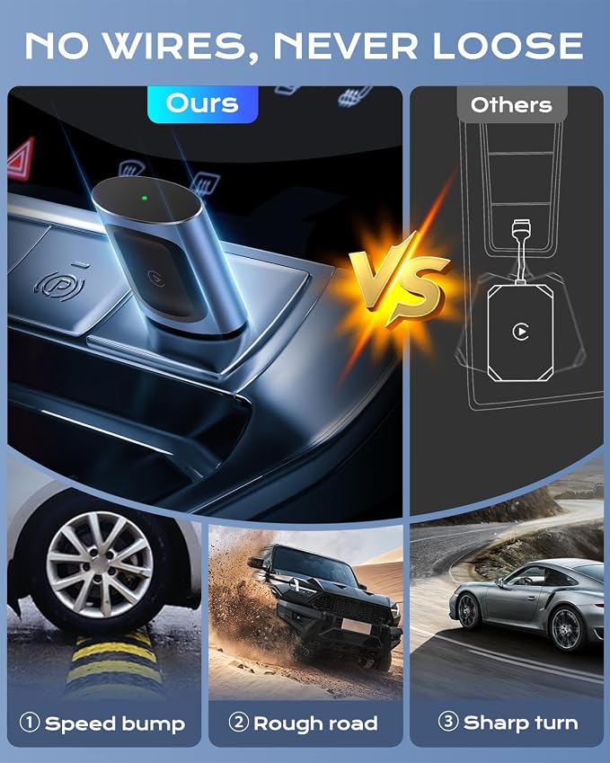 AuroraLink Wireless Carplay & Android Auto Adapter 2-in-1 Stable & No Delay - Image 3