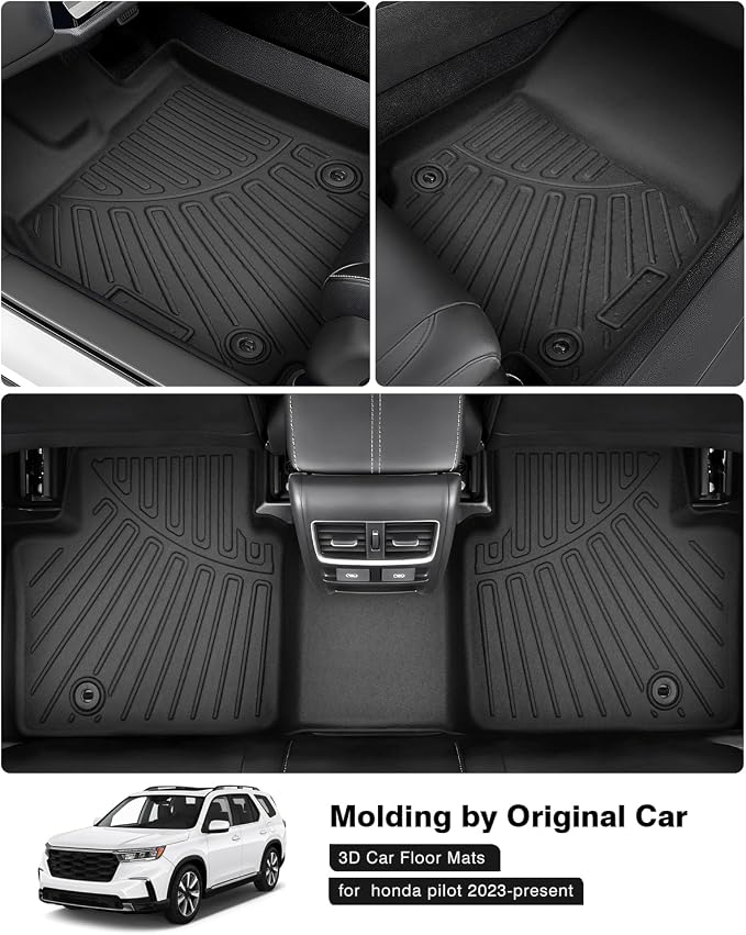 Powerty Floor Mats for 2023 2024 2025 Honda Pilot Accessories All Weather Floor - Image 2