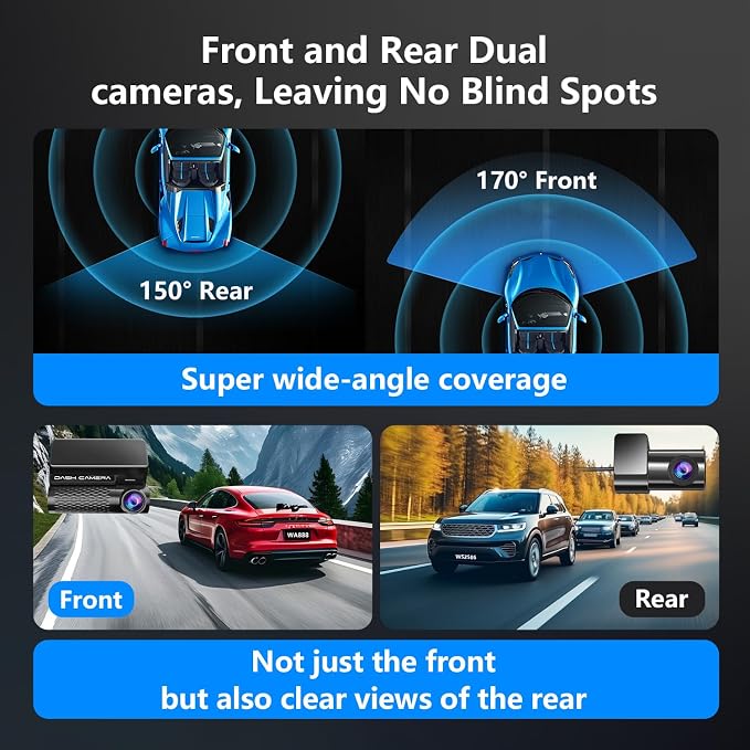 4K Dash Cam Front and Rear, 30FPS Dash Camera - Image 4