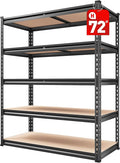 REIBII 2000LBS Garage Shelving Heavy Duty Storage Shelves 72" H Metal Shelving by REIBII