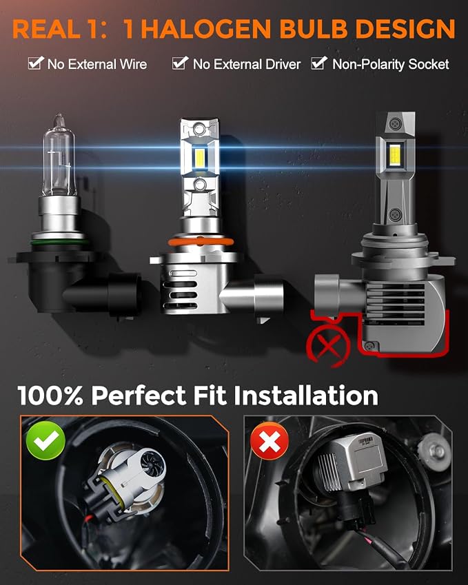 9005 Bulbs 40000lm 800% Brighter 1:1 Mini Size Design - Image 3