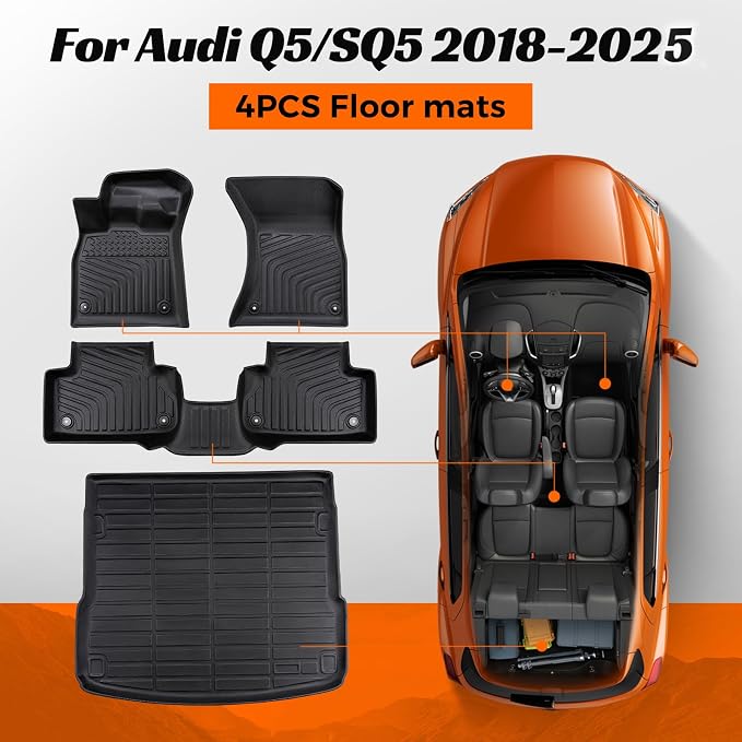 DrCarNow Floor Mats for Audi Q5/SQ5 2018-2025, All Weather Car Floor Mats for - Image 6