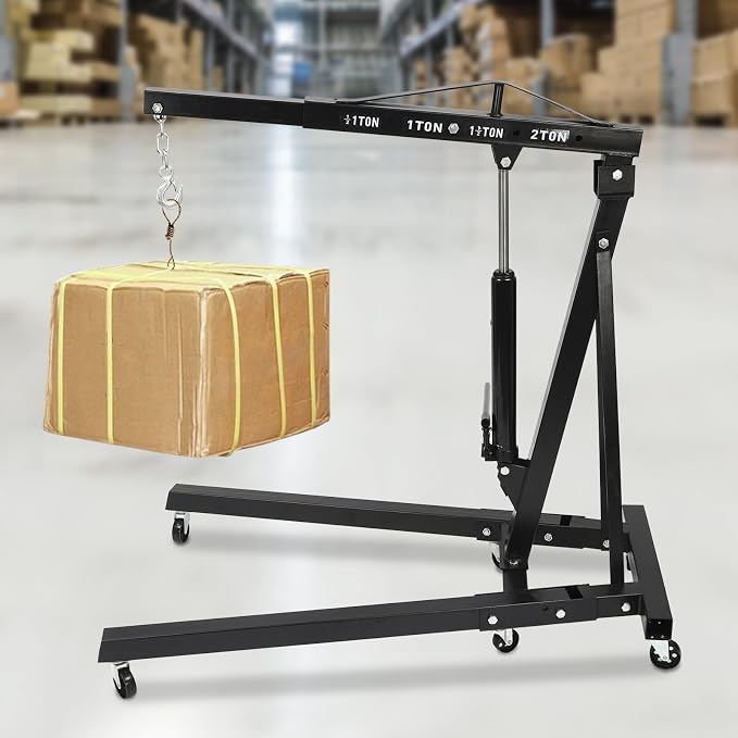 2 Ton Folding Engine Hoist 6.89Ft Lifting Height Heavy Duty Carbon Steel Crane - Image 7