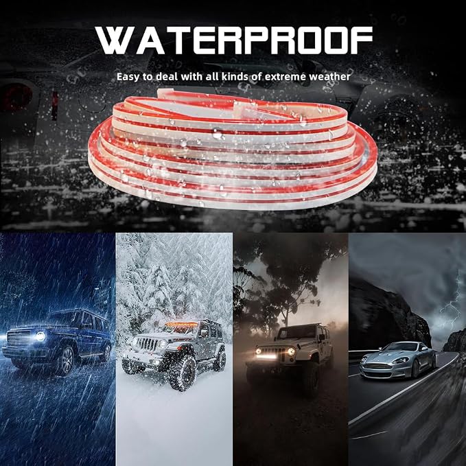 Car LED Strip Light For Trunk, 158Inch IP67 Silicone Waterproof Neon Light - Image 6