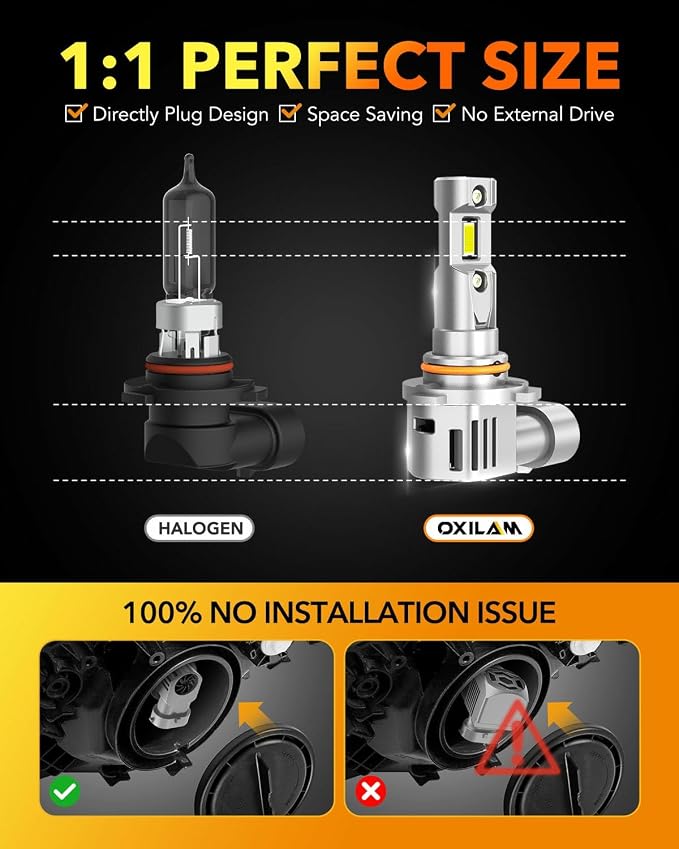 OXILAM 9005 9006 LED Bulb Combo HB-3 HB-4 Bulbs, 80000LM 900% Ultra-Bright - Image 5